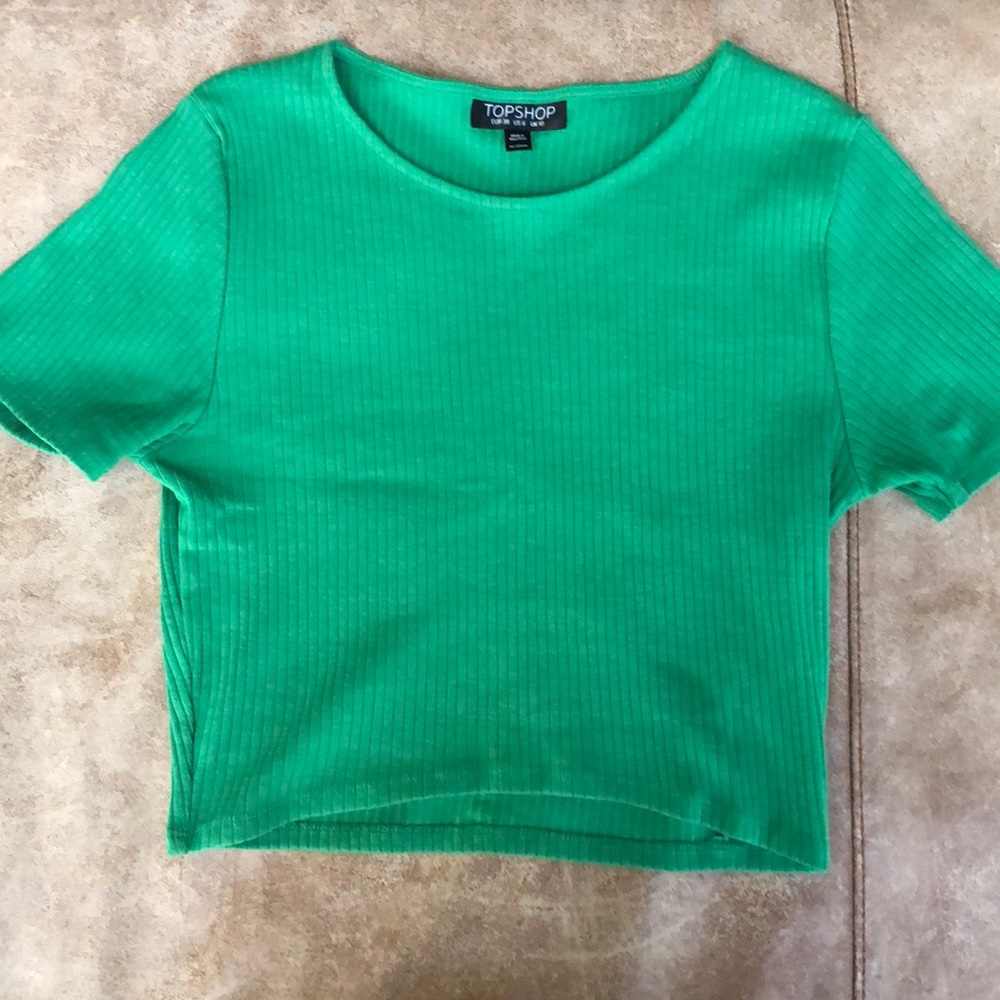 Topshop Short Sleeve Crop Top